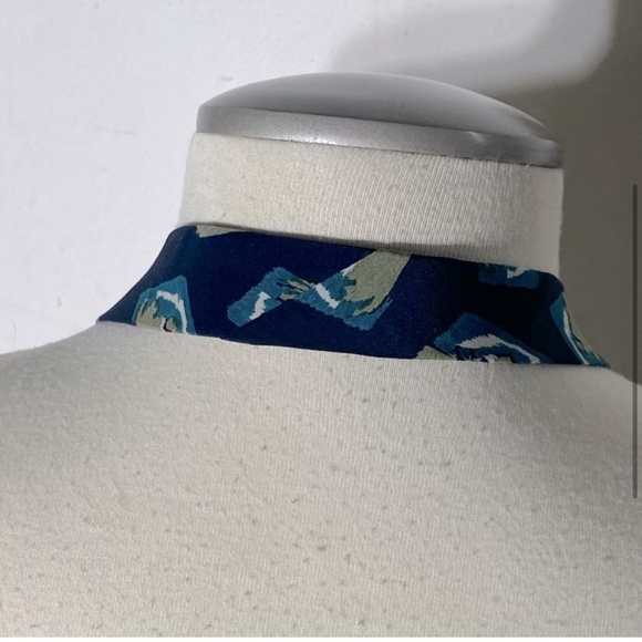 Vintage Boss Hugo Boss Blue Green Bold Print Silk Tie - Picture 4 of 8